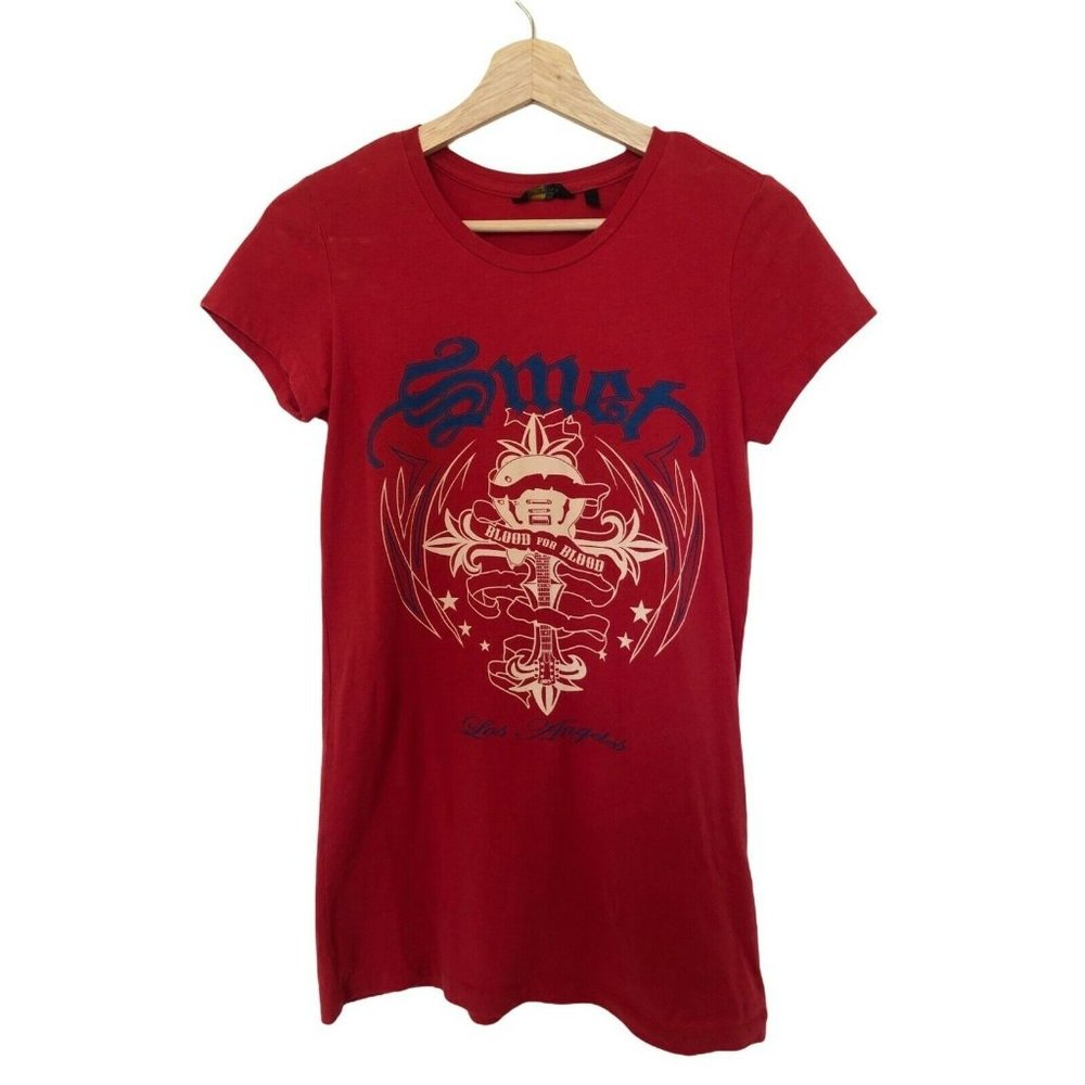 SMET Red Short Sleeve Tee Shirt Women's Size Large